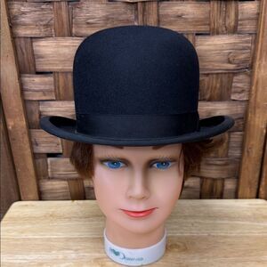 Wakefield London Vintage Fur Felt Black Bowler Derby Hat Extra Quality
